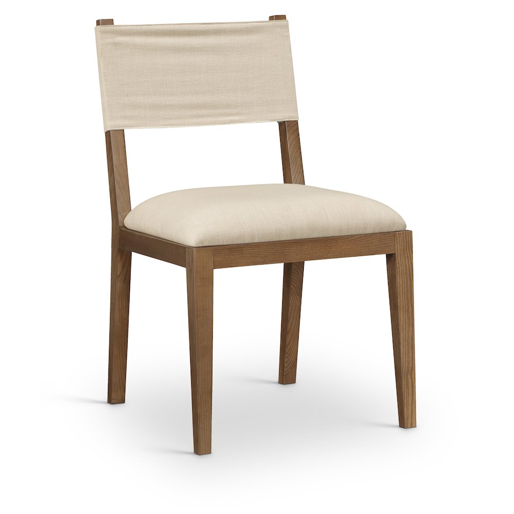 Avon Beige Linen Textured Fabric Dining Side Chair, Set of 2. Picture 2