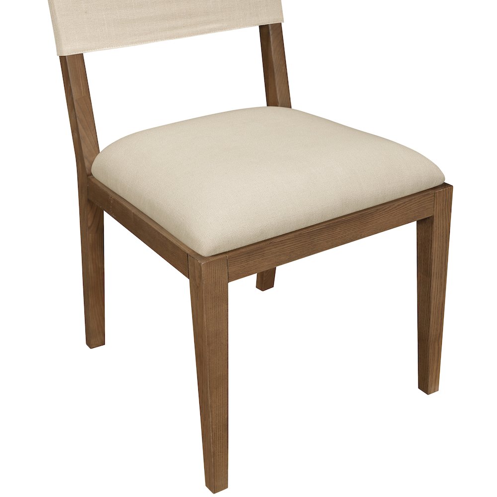 Avon Beige Linen Textured Fabric Dining Side Chair, Set of 2. Picture 9