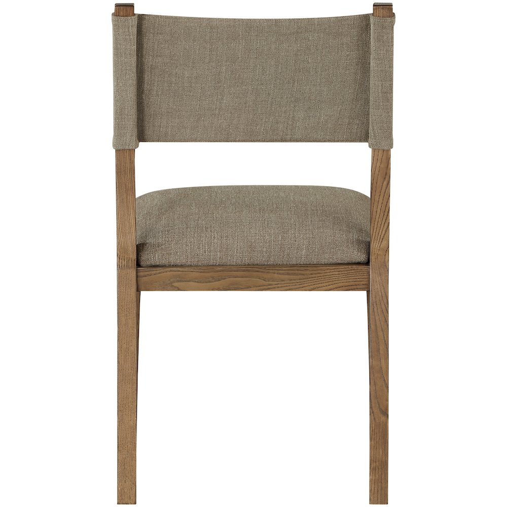 Avon Brown Linen Textured Fabric Dining Side Chair, Set of 2. Picture 5