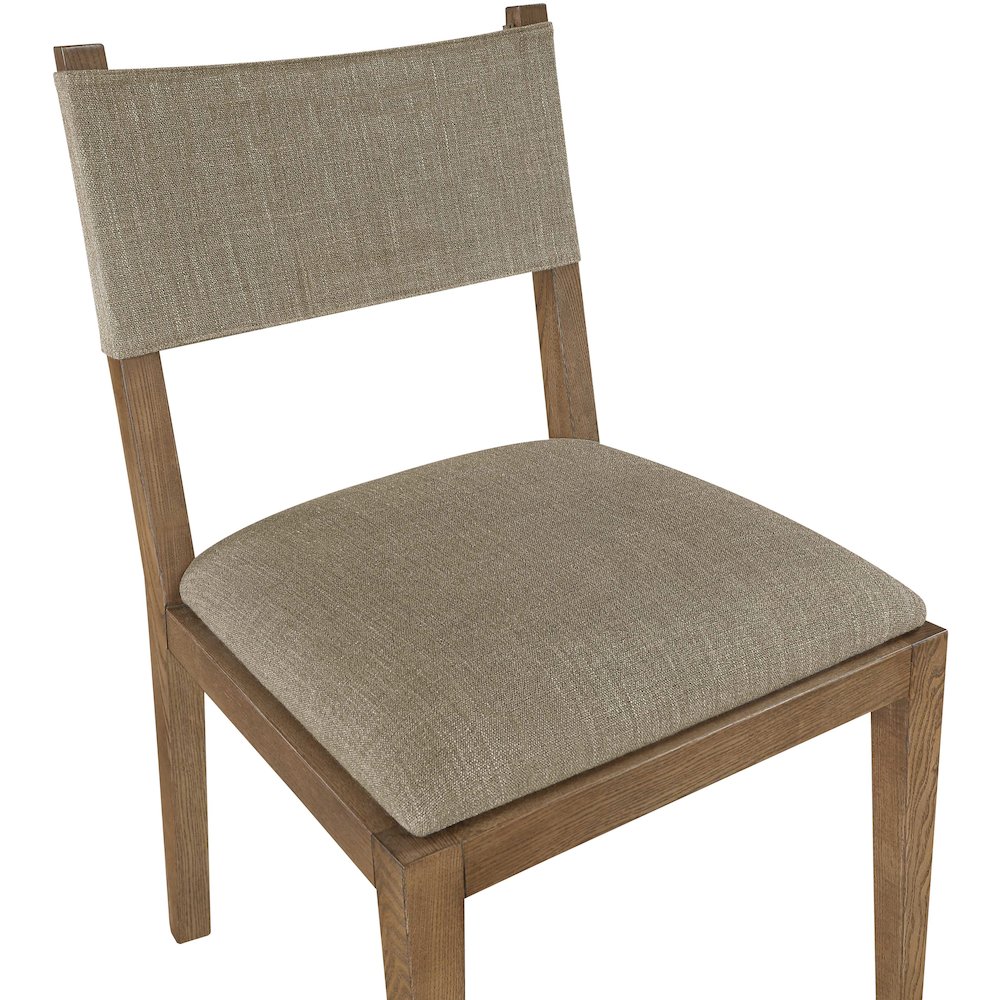 Avon Brown Linen Textured Fabric Dining Side Chair, Set of 2. Picture 6
