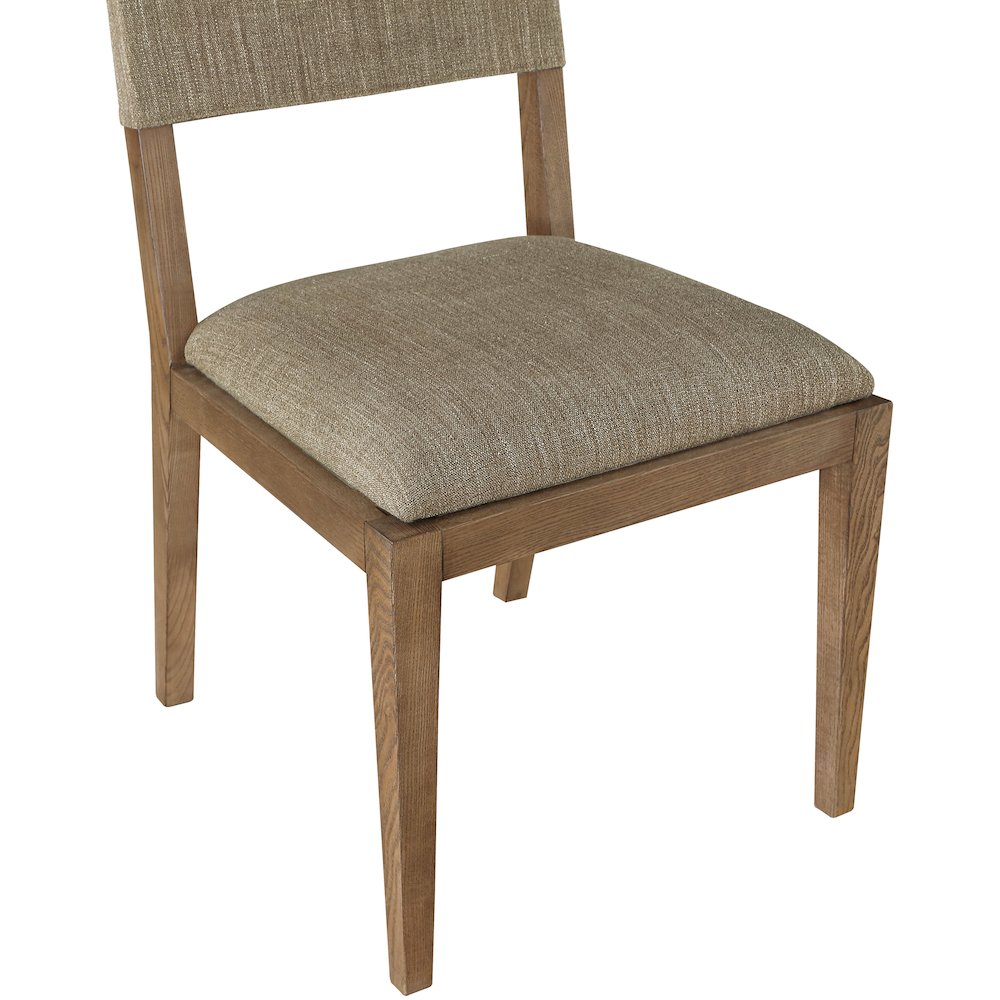 Avon Brown Linen Textured Fabric Dining Side Chair, Set of 2. Picture 9
