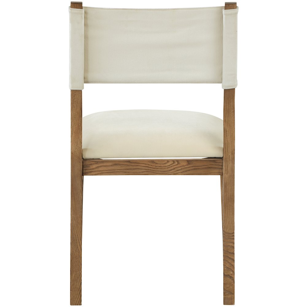 Avon Cream Linen Textured Fabric Dining Side Chair, Set of 2. Picture 5