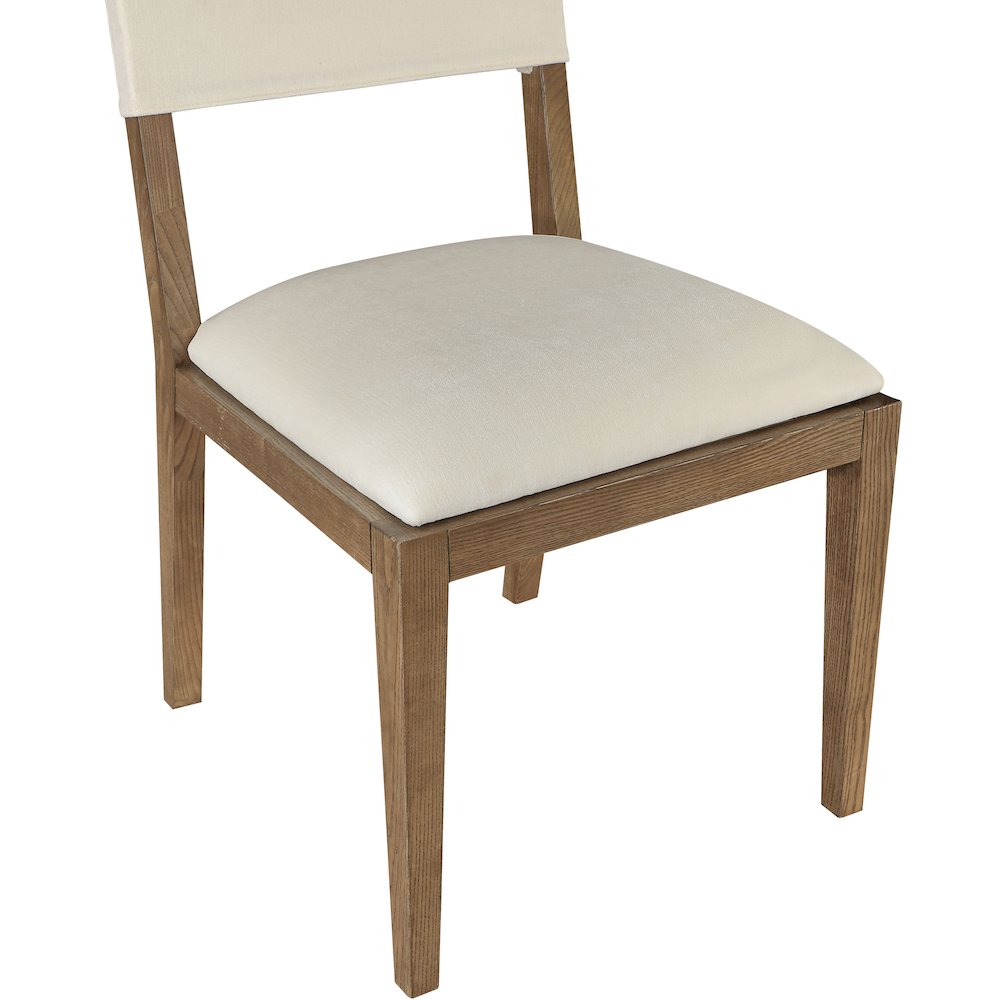 Avon Cream Linen Textured Fabric Dining Side Chair, Set of 2. Picture 9