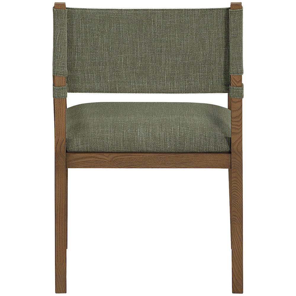 Avon Olive Linen Textured Fabric Dining Arm Chair. Picture 3
