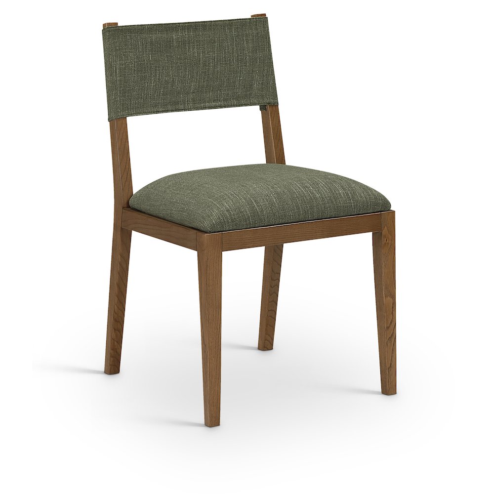 Avon Olive Linen Textured Fabric Dining Side Chair, Set of 2. Picture 2