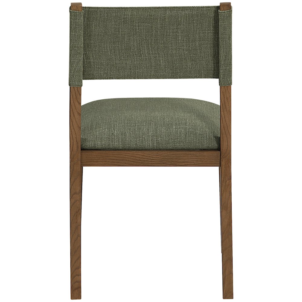 Avon Olive Linen Textured Fabric Dining Side Chair, Set of 2. Picture 5