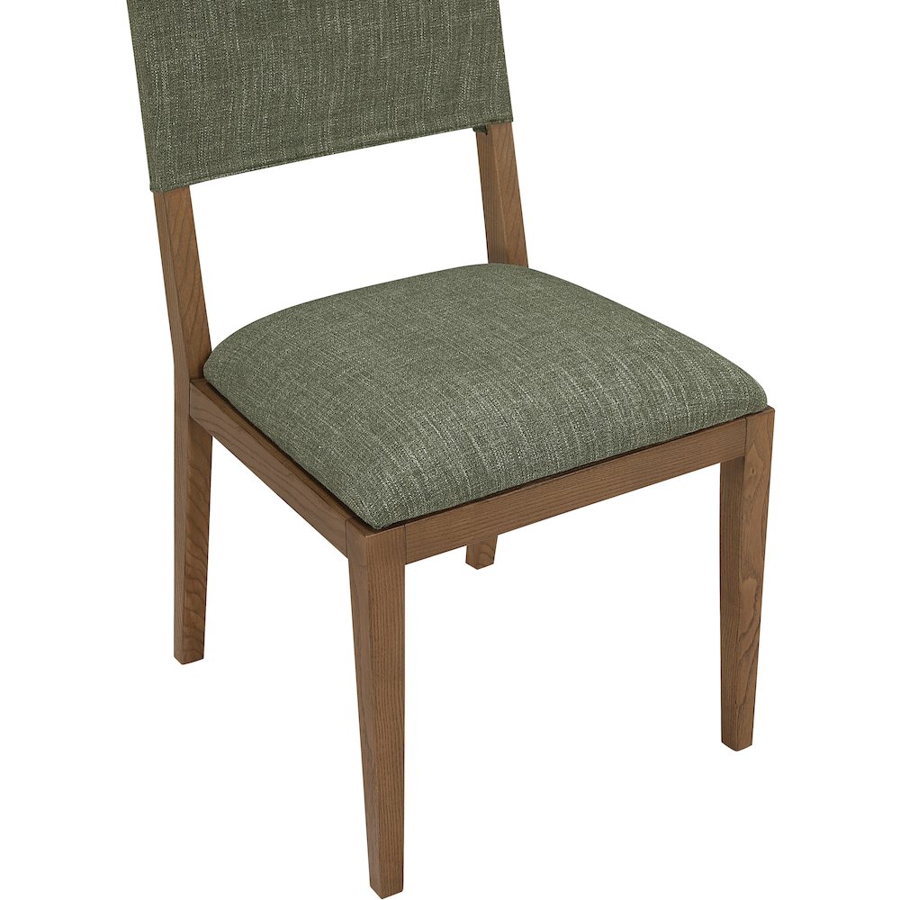 Avon Olive Linen Textured Fabric Dining Side Chair, Set of 2. Picture 6