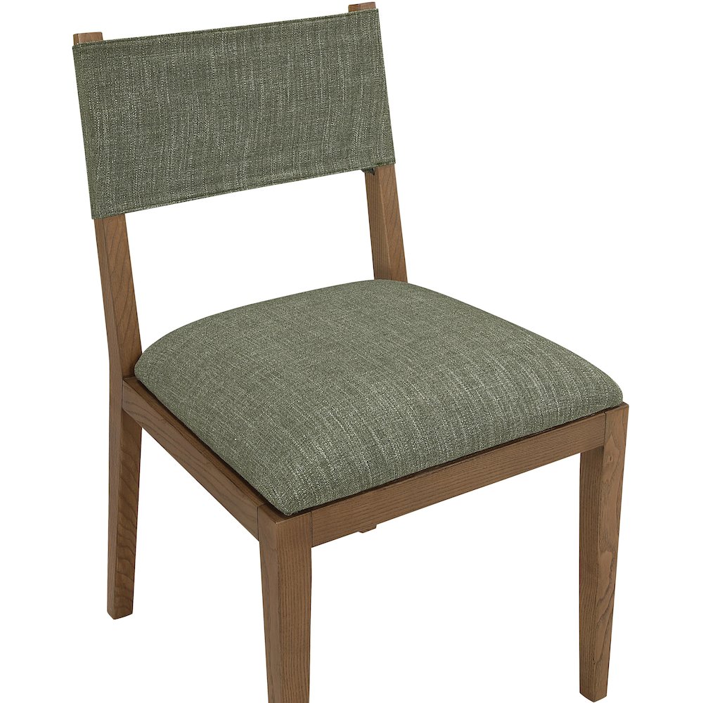 Avon Olive Linen Textured Fabric Dining Side Chair, Set of 2. Picture 9