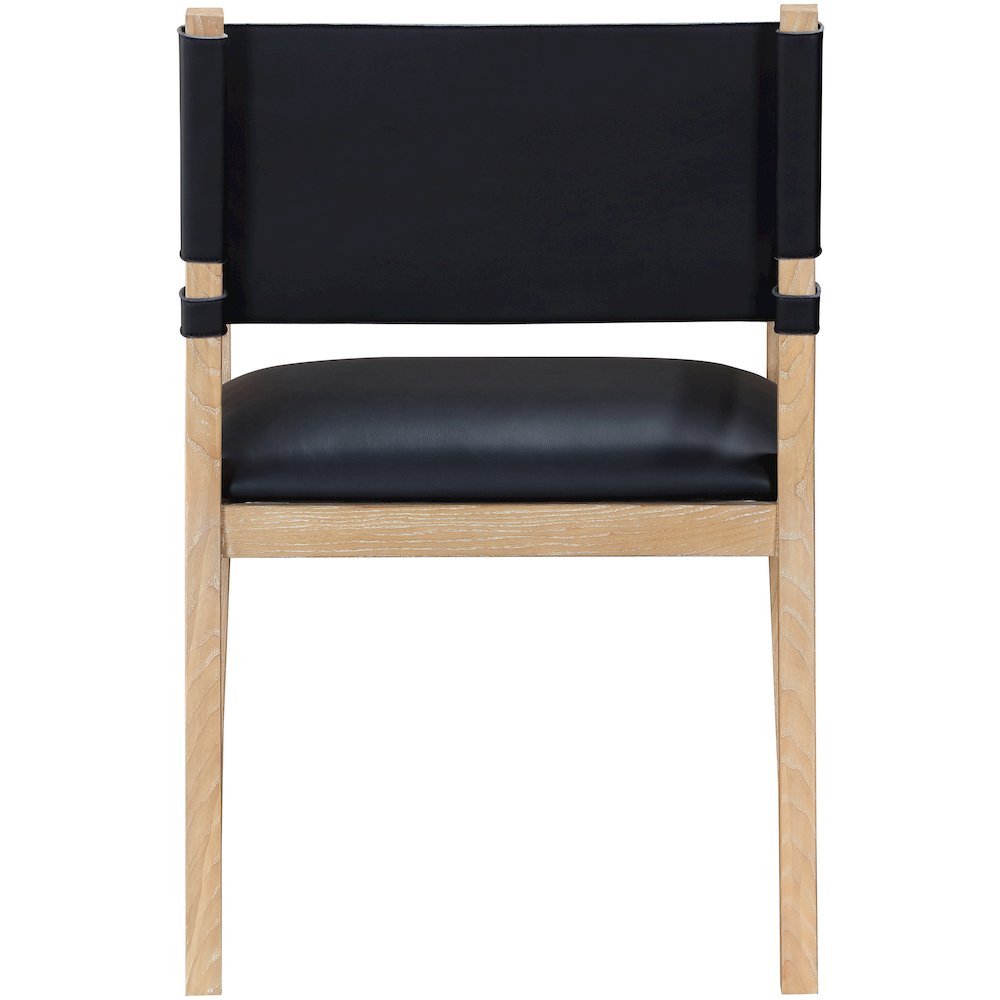 Avon Black Vegan Leather Dining Arm Chair. Picture 3
