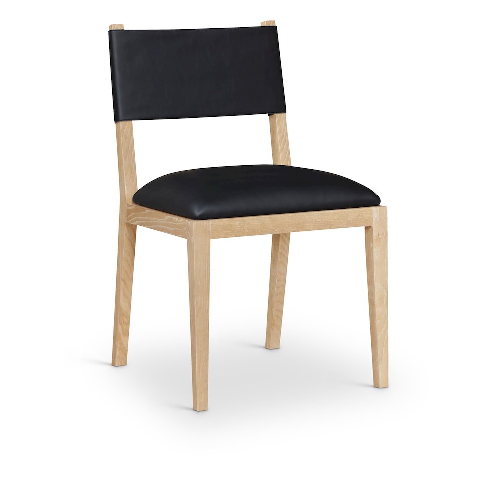 Avon Black Vegan Leather Dining Side Chair, Set of 2. Picture 2