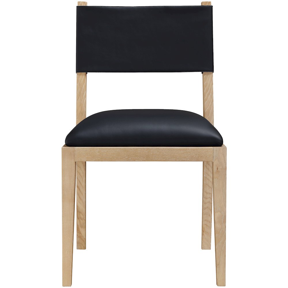 Avon Black Vegan Leather Dining Side Chair, Set of 2. Picture 3