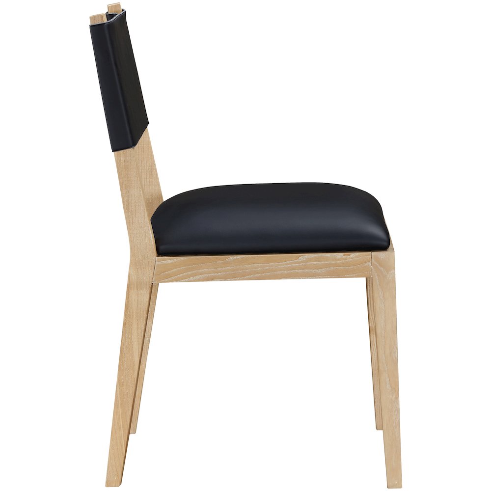 Avon Black Vegan Leather Dining Side Chair, Set of 2. Picture 4
