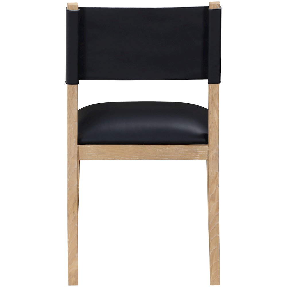 Avon Black Vegan Leather Dining Side Chair, Set of 2. Picture 5