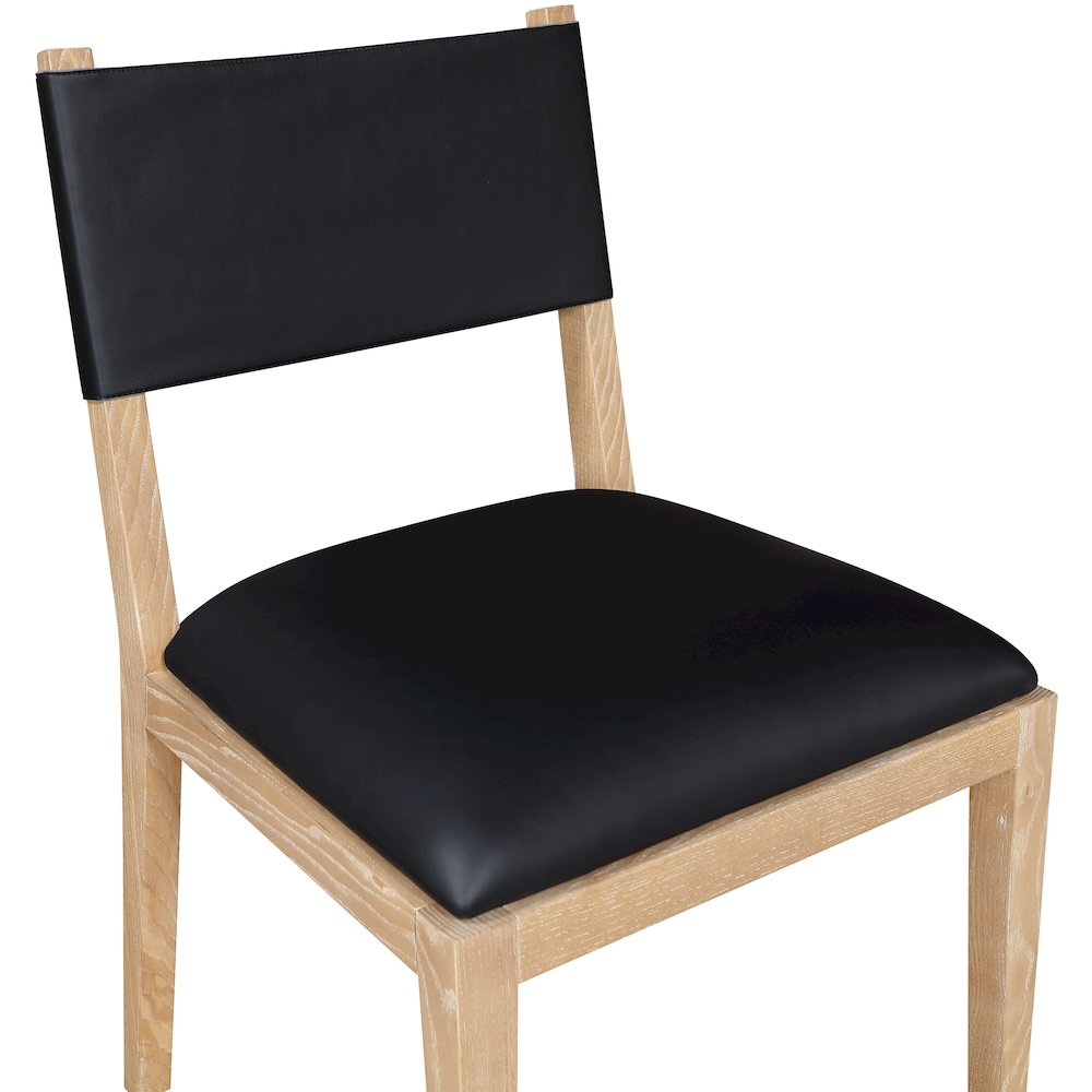 Avon Black Vegan Leather Dining Side Chair, Set of 2. Picture 6