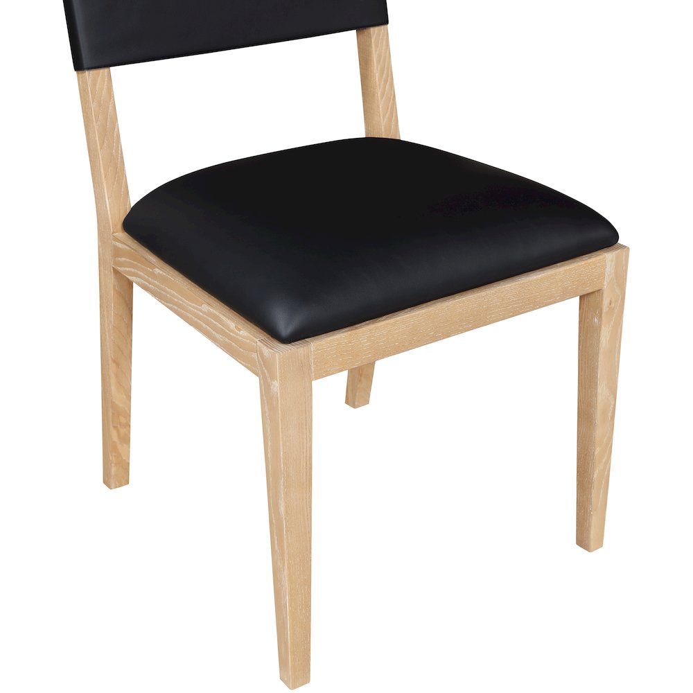 Avon Black Vegan Leather Dining Side Chair, Set of 2. Picture 9