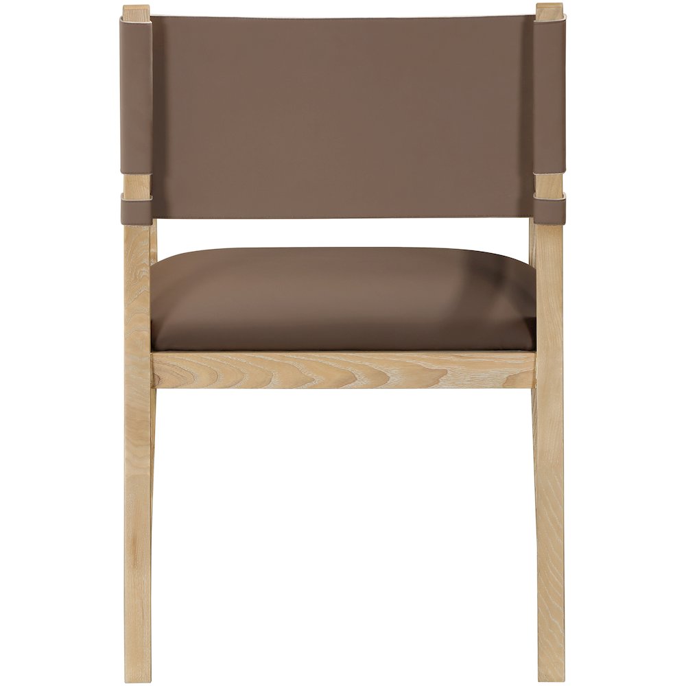 Avon Brown Vegan Leather Dining Arm Chair. Picture 3
