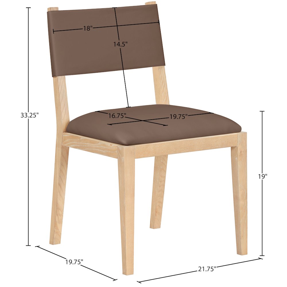Avon Brown Vegan Leather Dining Side Chair, Set of 2. Picture 10