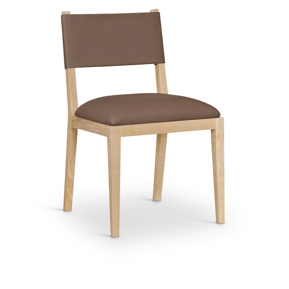 Avon Brown Vegan Leather Dining Side Chair, Set of 2. Picture 2
