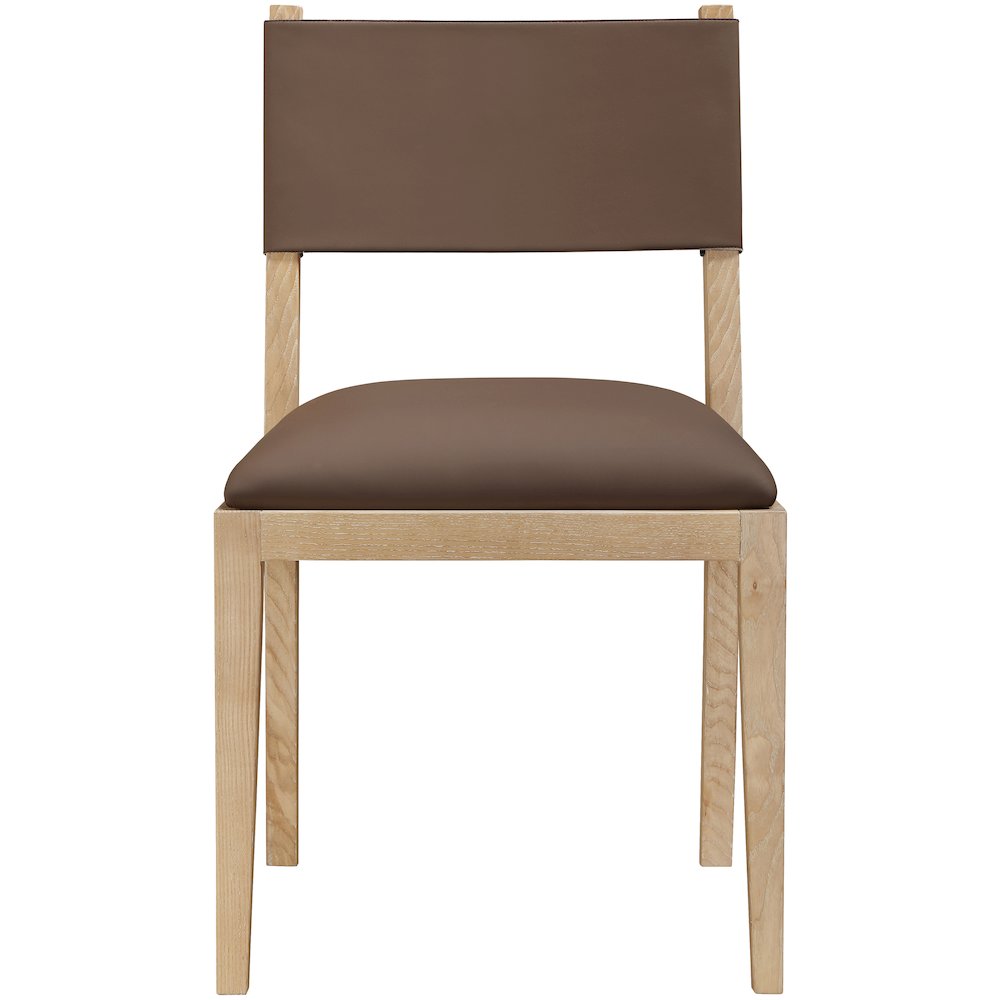 Avon Brown Vegan Leather Dining Side Chair, Set of 2. Picture 3