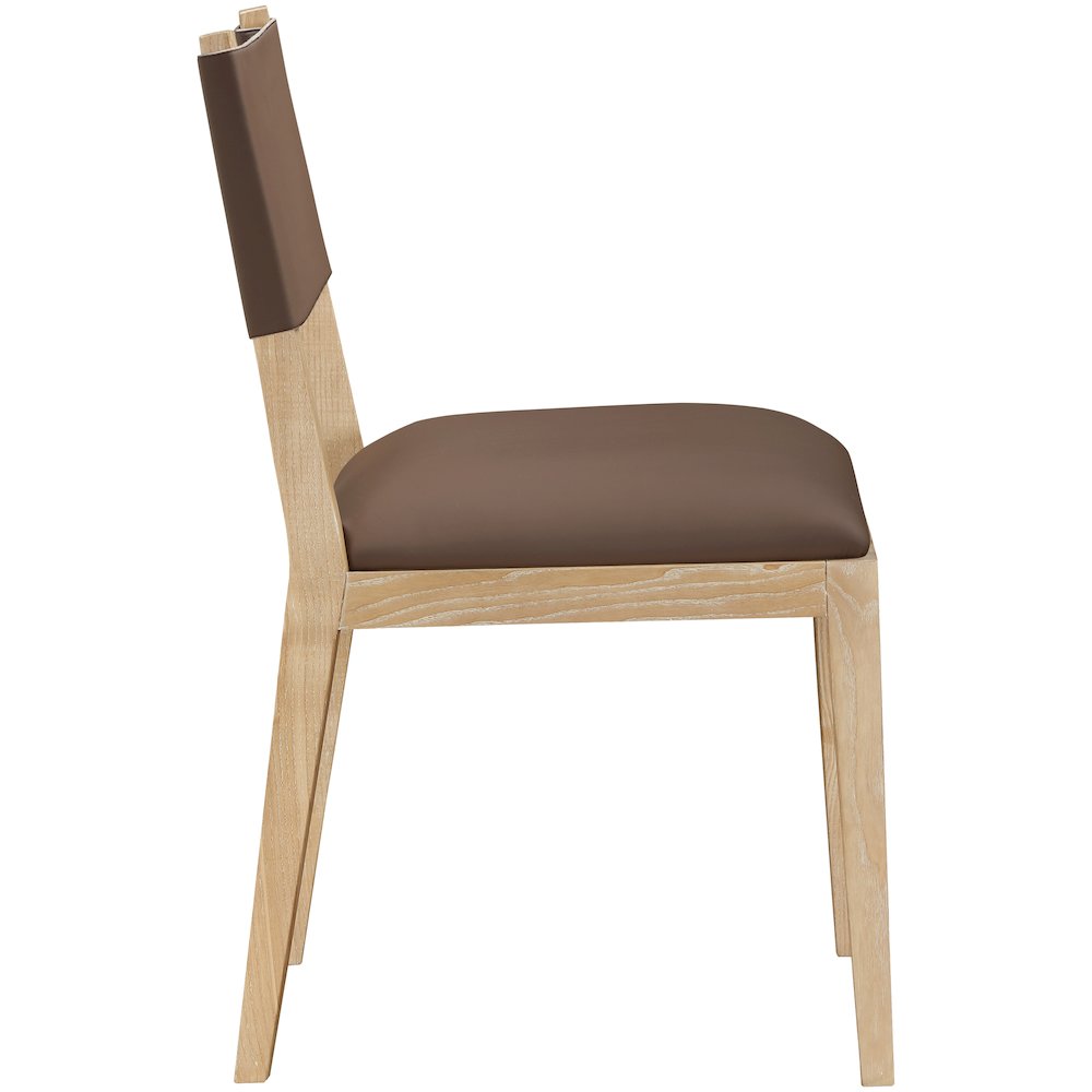 Avon Brown Vegan Leather Dining Side Chair, Set of 2. Picture 4