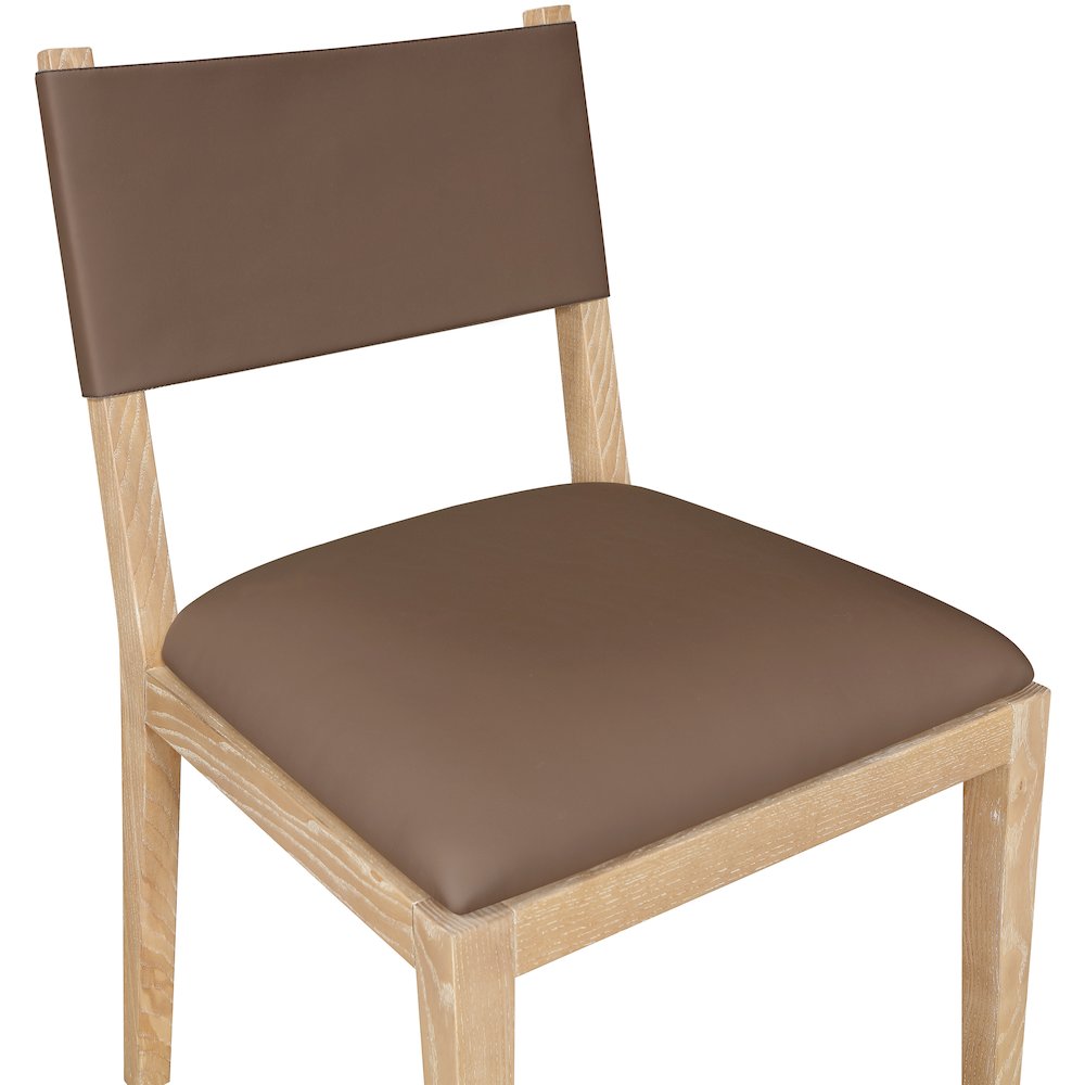 Avon Brown Vegan Leather Dining Side Chair, Set of 2. Picture 6