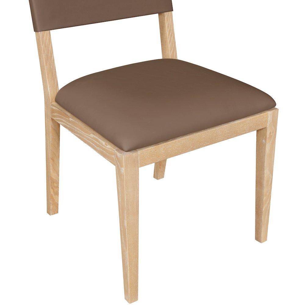 Avon Brown Vegan Leather Dining Side Chair, Set of 2. Picture 9