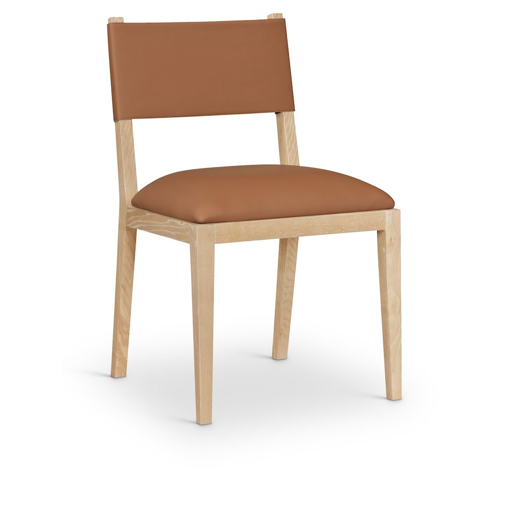 Avon Cognac Vegan Leather Dining Side Chair, Set of 2. Picture 2