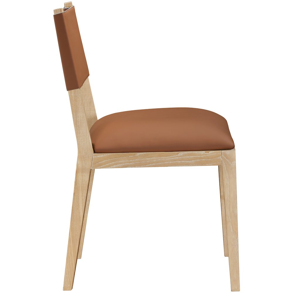 Avon Cognac Vegan Leather Dining Side Chair, Set of 2. Picture 4