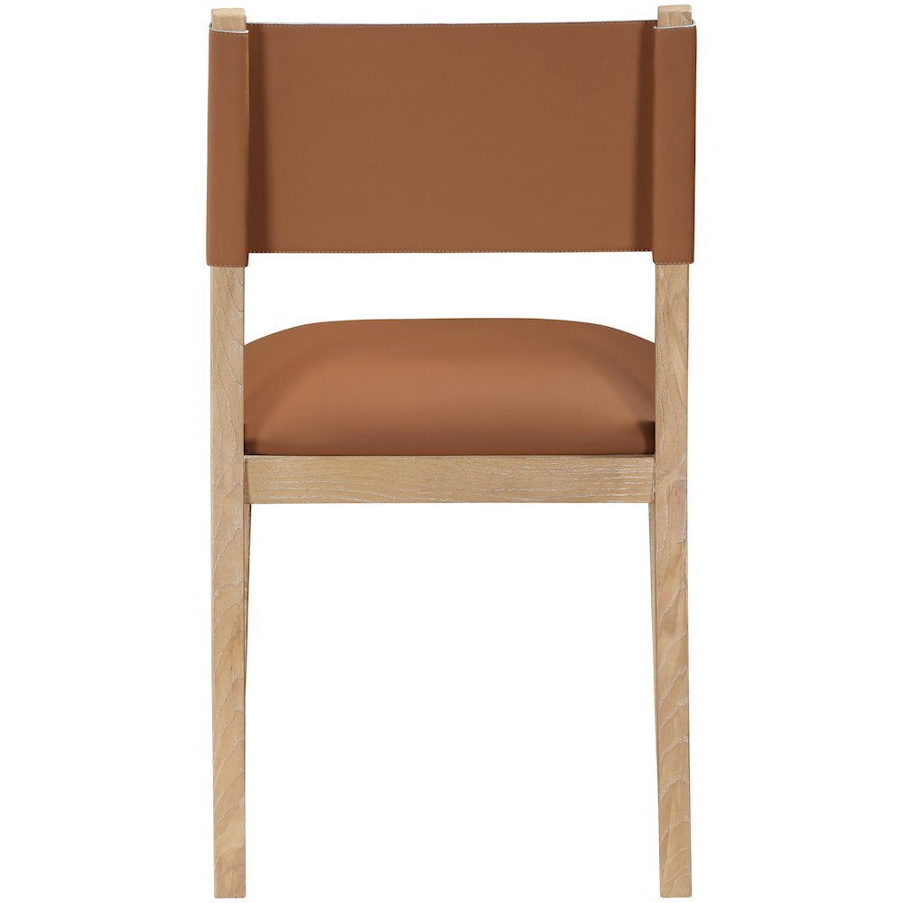 Avon Cognac Vegan Leather Dining Side Chair, Set of 2. Picture 5