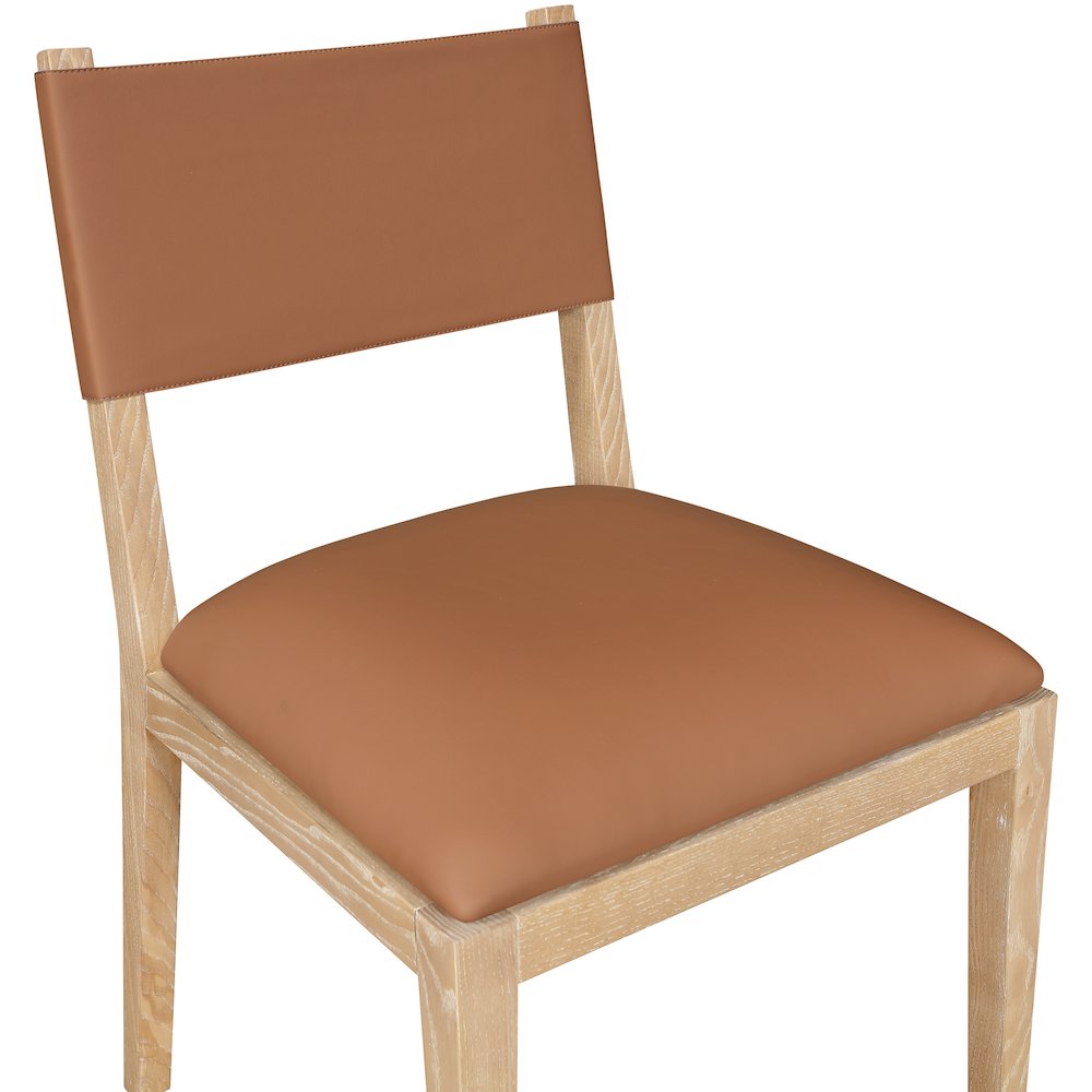 Avon Cognac Vegan Leather Dining Side Chair, Set of 2. Picture 6