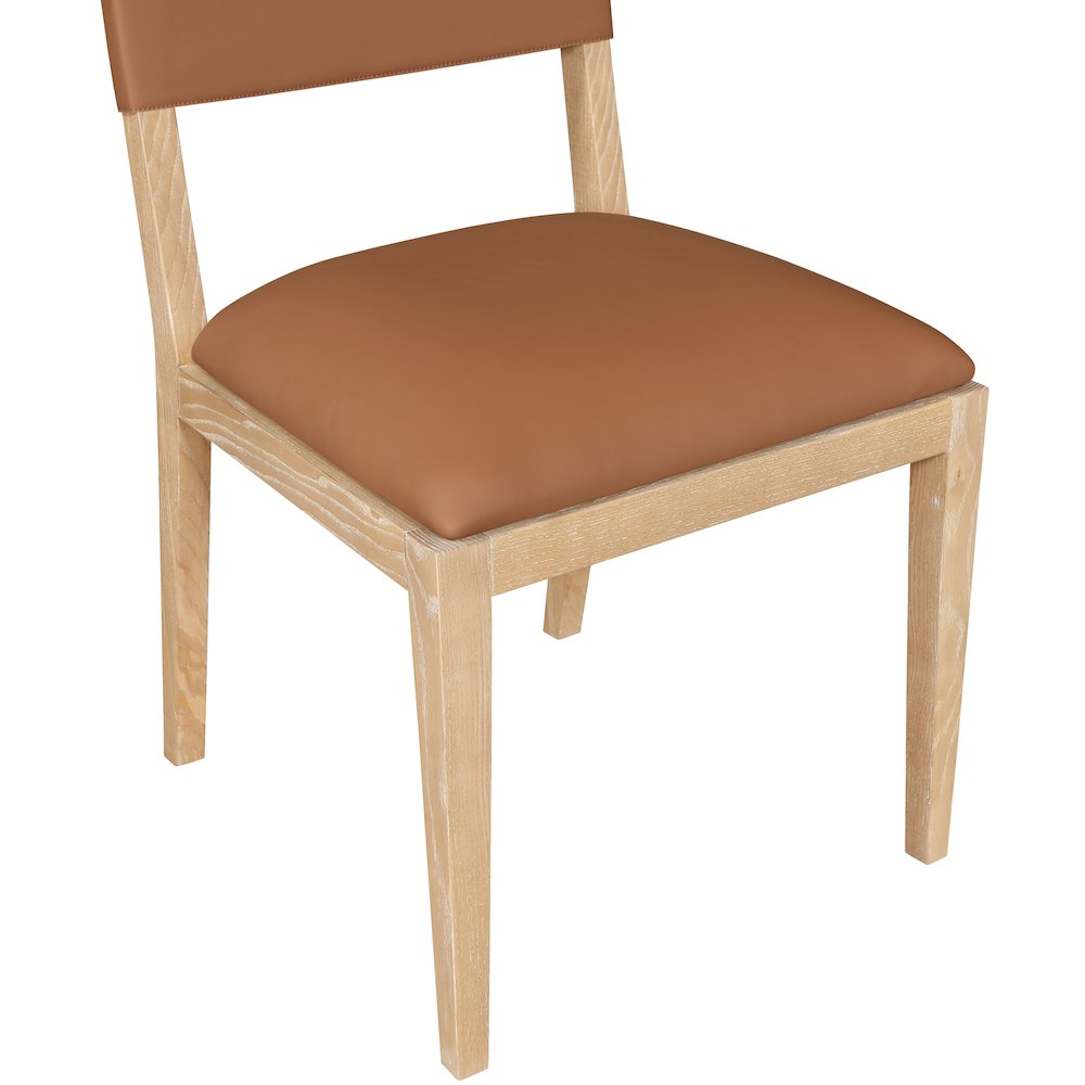 Avon Cognac Vegan Leather Dining Side Chair, Set of 2. Picture 9