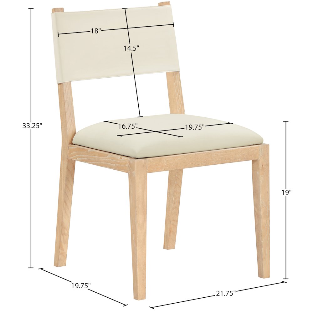 Avon Cream Vegan Leather Dining Side Chair, Set of 2. Picture 10