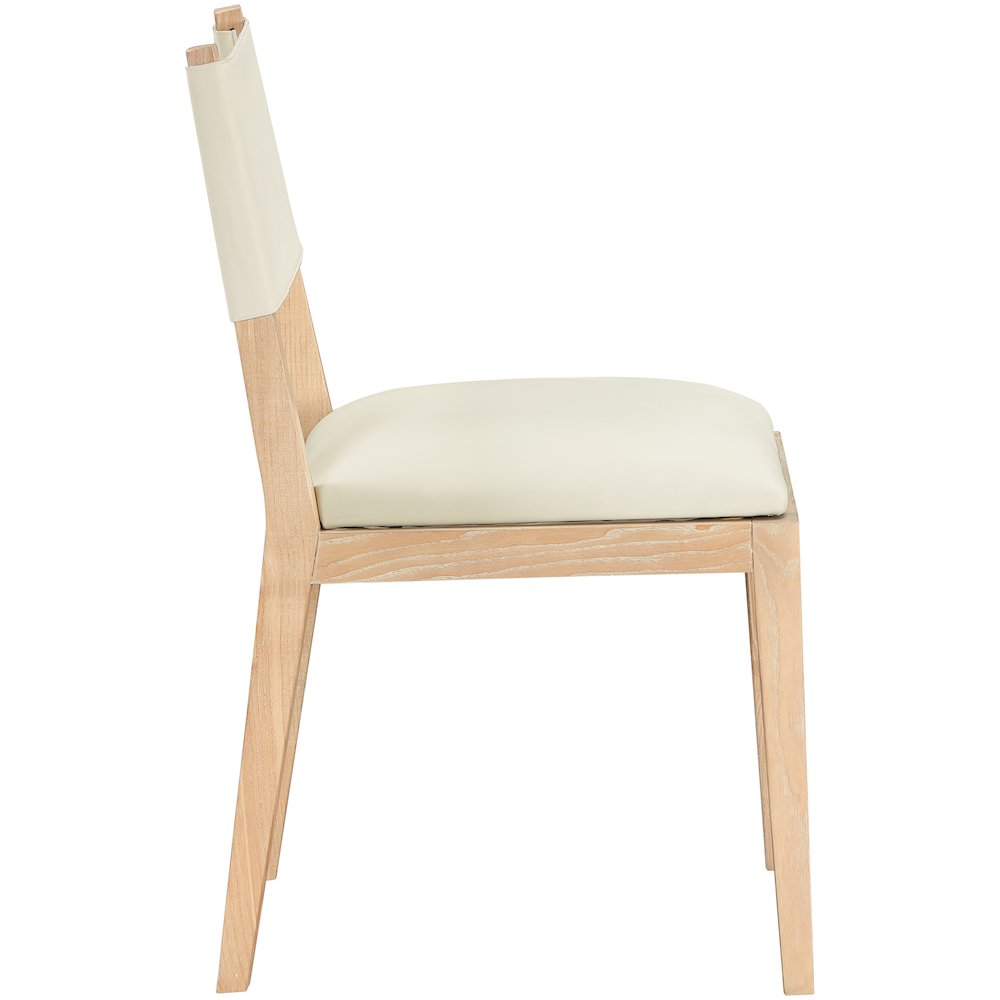 Avon Cream Vegan Leather Dining Side Chair, Set of 2. Picture 4