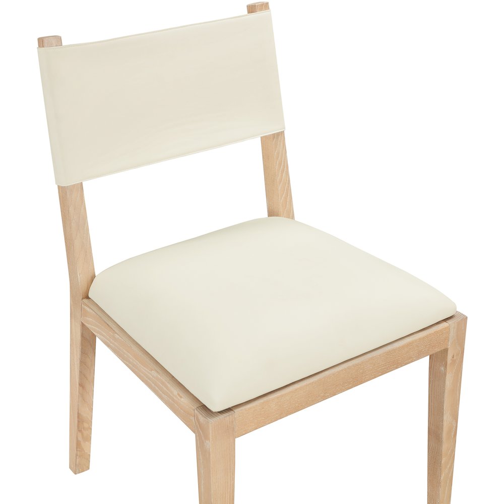 Avon Cream Vegan Leather Dining Side Chair, Set of 2. Picture 6