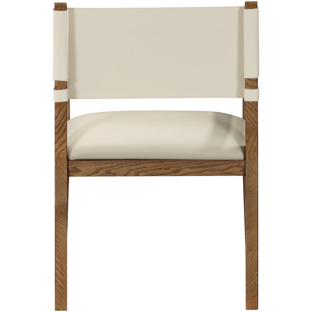 Avon Beige Vegan Leather Dining Arm Chair. Picture 3