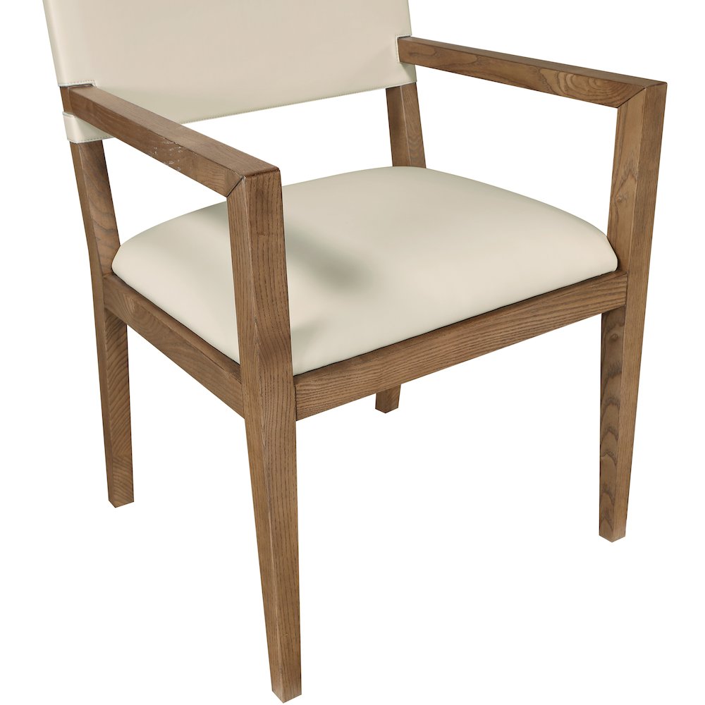 Avon Beige Vegan Leather Dining Arm Chair. Picture 5