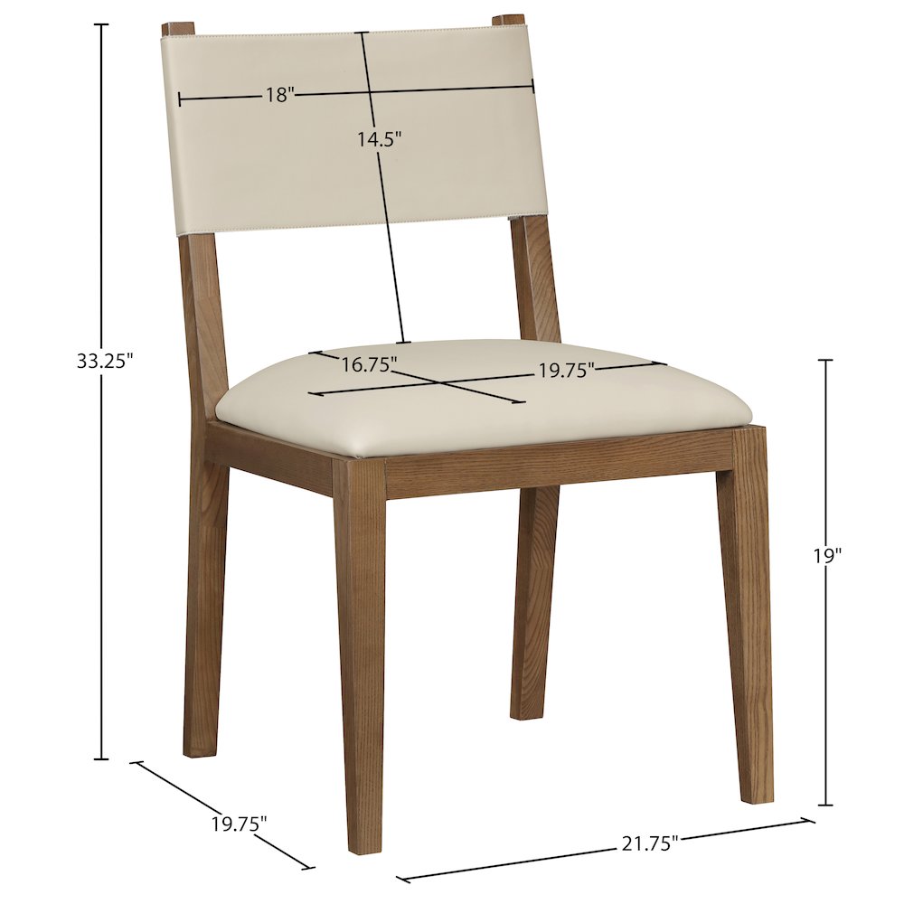 Avon Beige Vegan Leather Dining Side Chair, Set of 2. Picture 10
