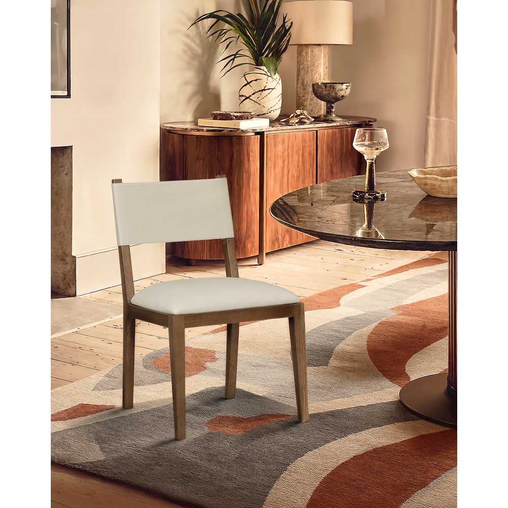 Avon Beige Vegan Leather Dining Side Chair, Set of 2. Picture 7