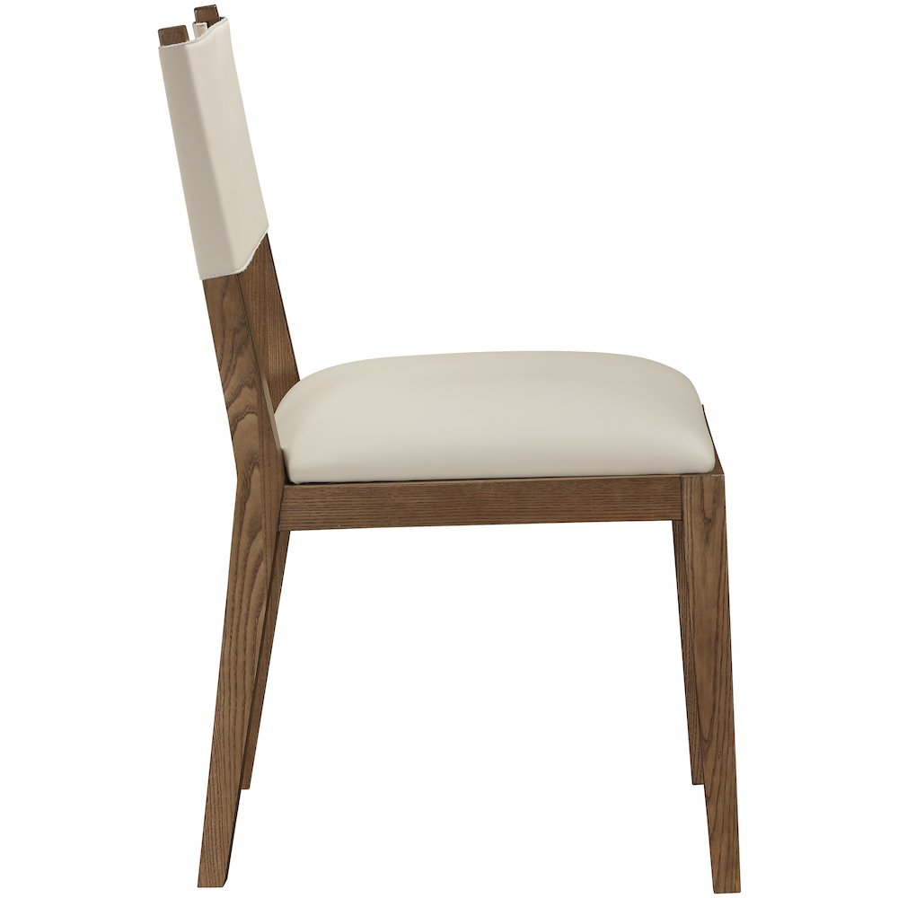 Avon Beige Vegan Leather Dining Side Chair, Set of 2. Picture 4