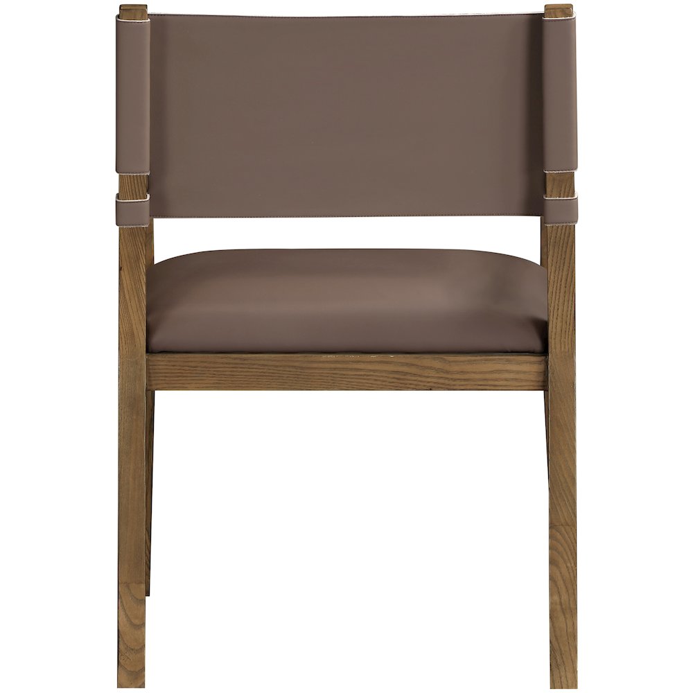 Avon Brown Vegan Leather Dining Arm Chair. Picture 8