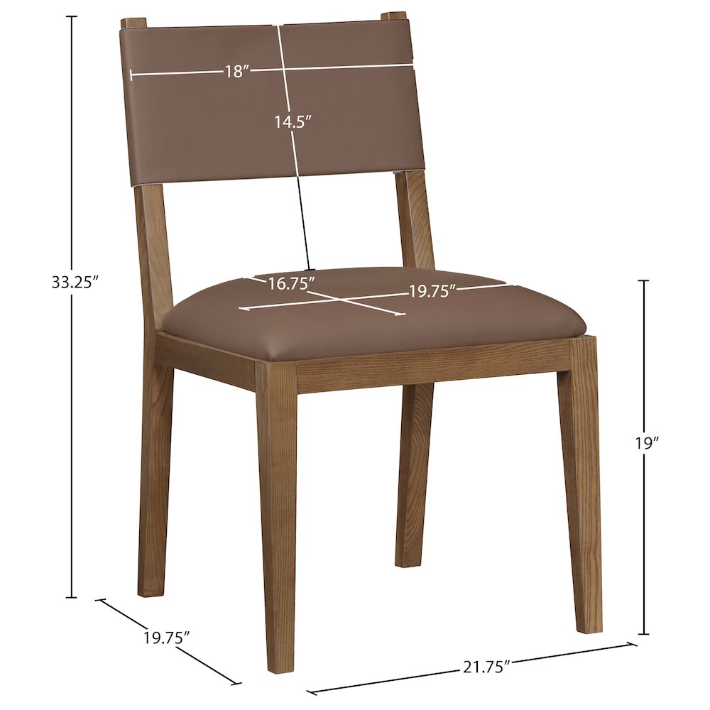 Avon Brown Vegan Leather Dining Side Chair, Set of 2. Picture 10