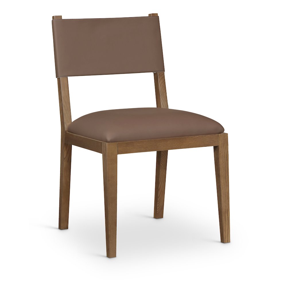 Avon Brown Vegan Leather Dining Side Chair, Set of 2. Picture 2
