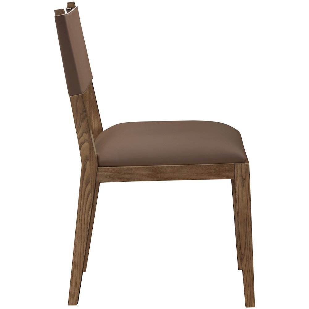 Avon Brown Vegan Leather Dining Side Chair, Set of 2. Picture 3