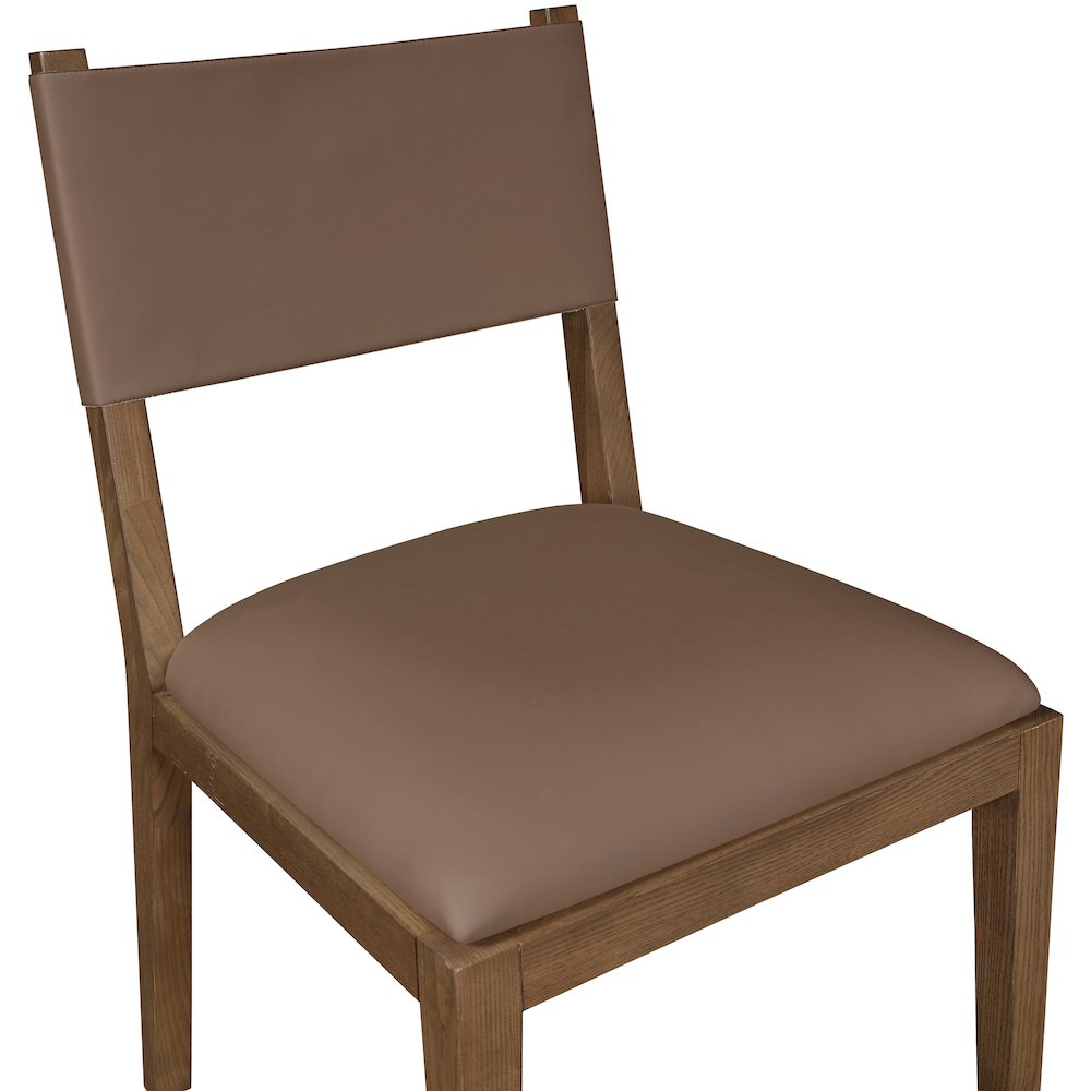 Avon Brown Vegan Leather Dining Side Chair, Set of 2. Picture 5