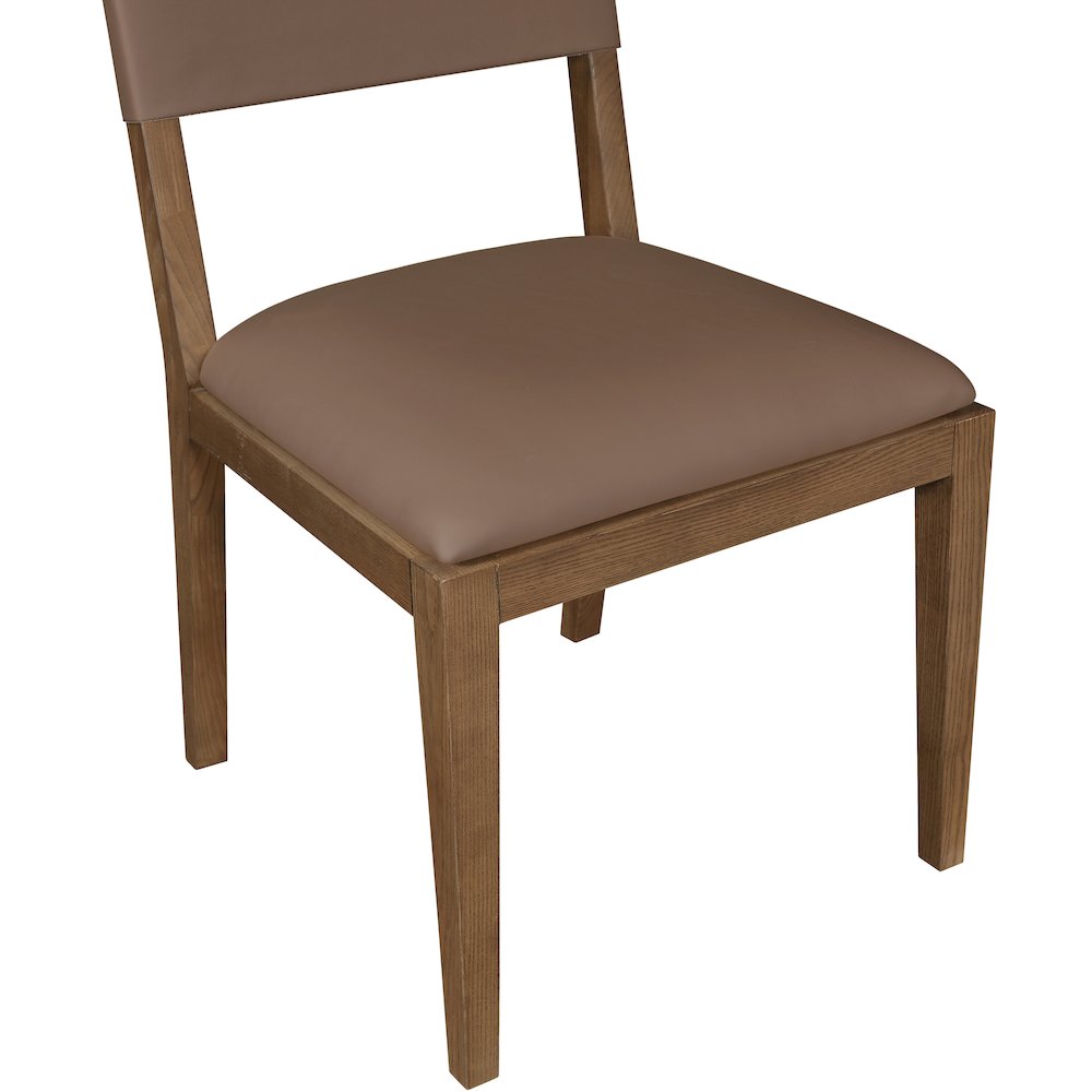 Avon Brown Vegan Leather Dining Side Chair, Set of 2. Picture 6