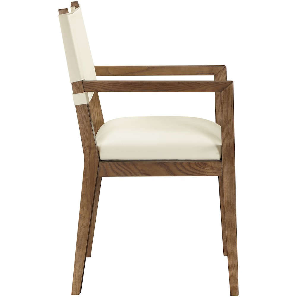 Avon Cream Vegan Leather Dining Arm Chair. Picture 8