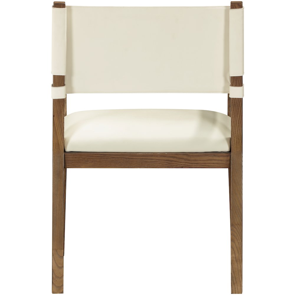 Avon Cream Vegan Leather Dining Arm Chair. Picture 3