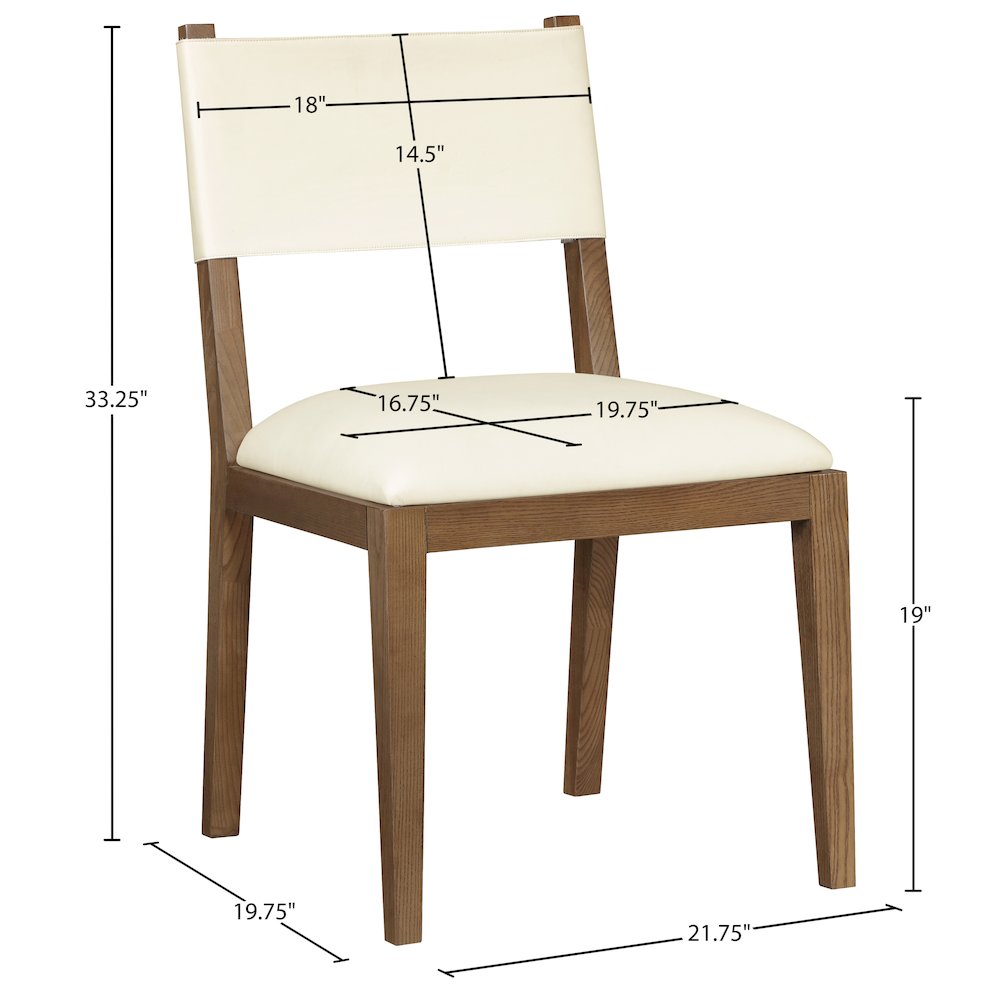 Avon Cream Vegan Leather Dining Side Chair, Set of 2. Picture 10