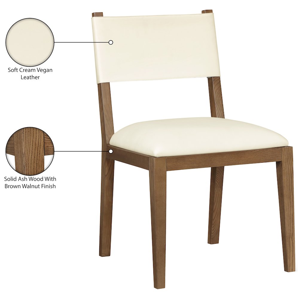 Avon Cream Vegan Leather Dining Side Chair, Set of 2. Picture 11