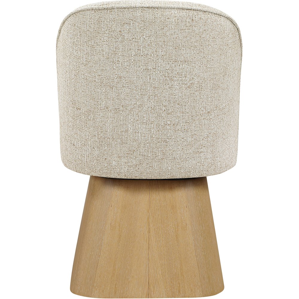 Marlowe Beige Linen Textured Fabric Upholstered Swivel Dining Side Chair. Picture 3